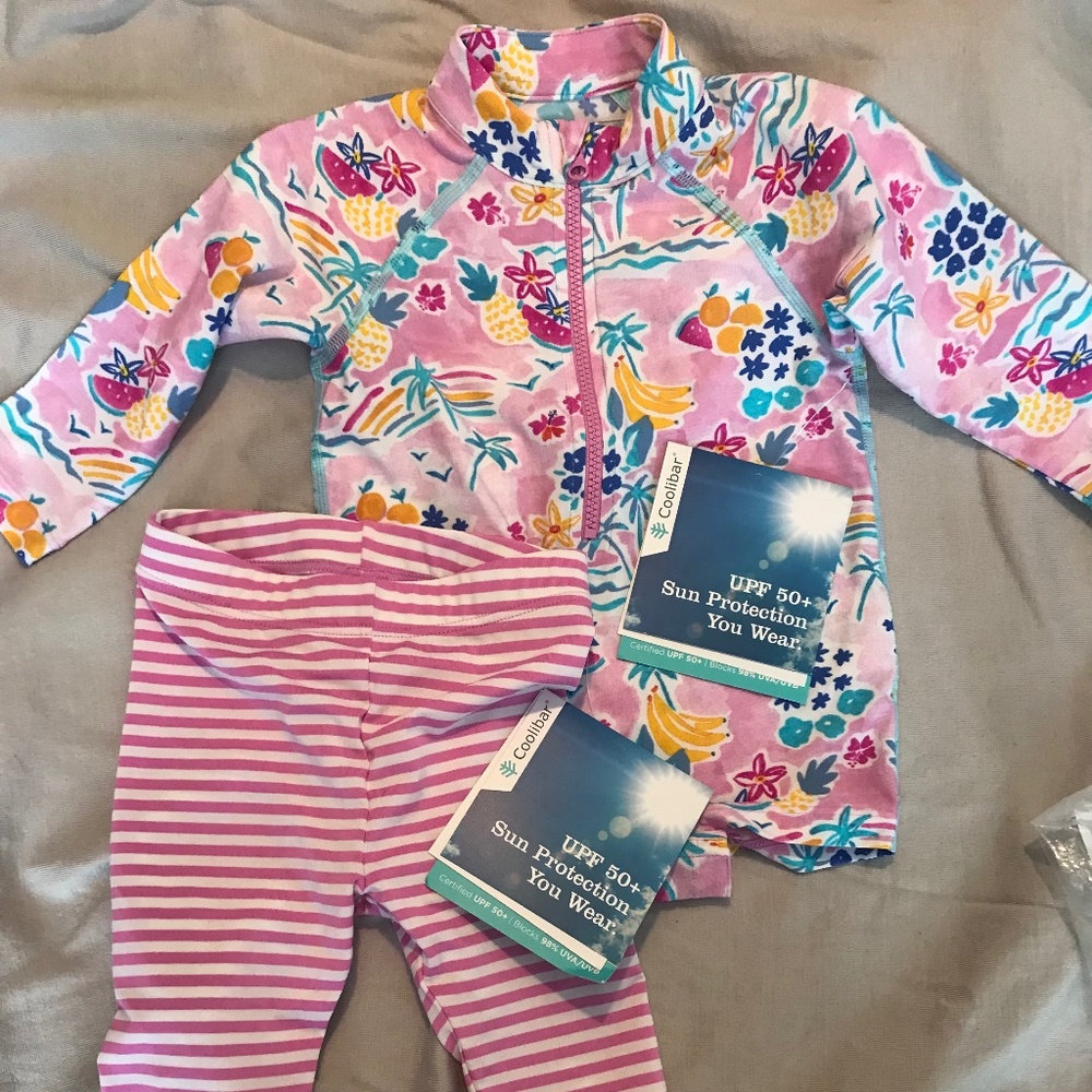 NWT Coolibar UPF 50+ rash guard and swim pants 6m